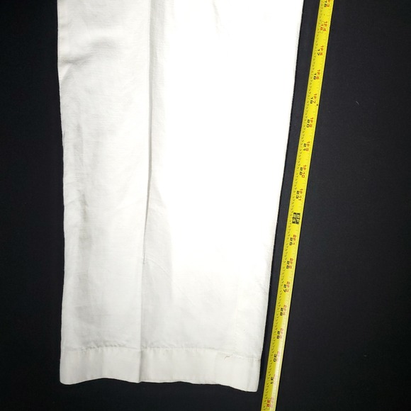 Brooks Brothers Dress Pants Men 36x32 White Linen Cotton Blend Hudson Casual Fit - Picture 6 of 10